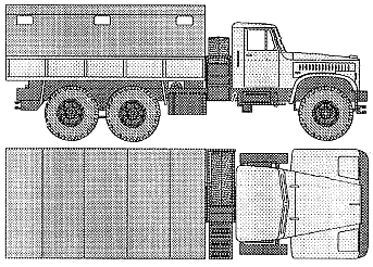 KrAZ 255 B1 6x6 blueprints