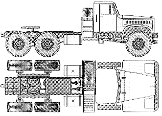 KrAZ 255 W 6x6 blueprints