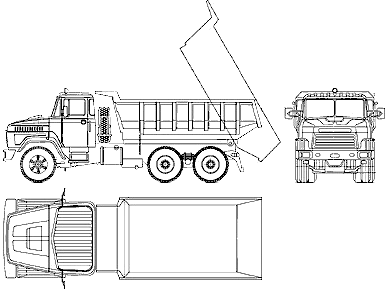 KrAZ 6510 6x4 Dump blueprints