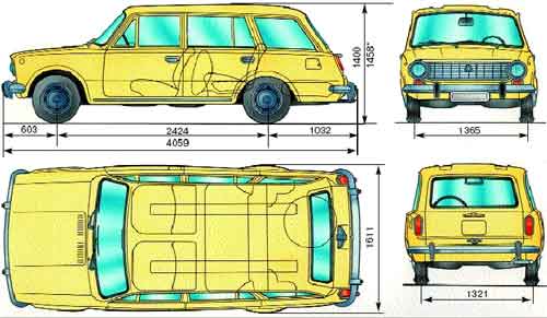 Lada 2102 1200 Kombi blueprints