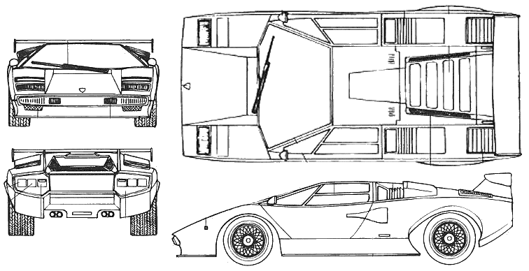 1974 Lamborghini Countach LP500 Coupe blueprints free ...