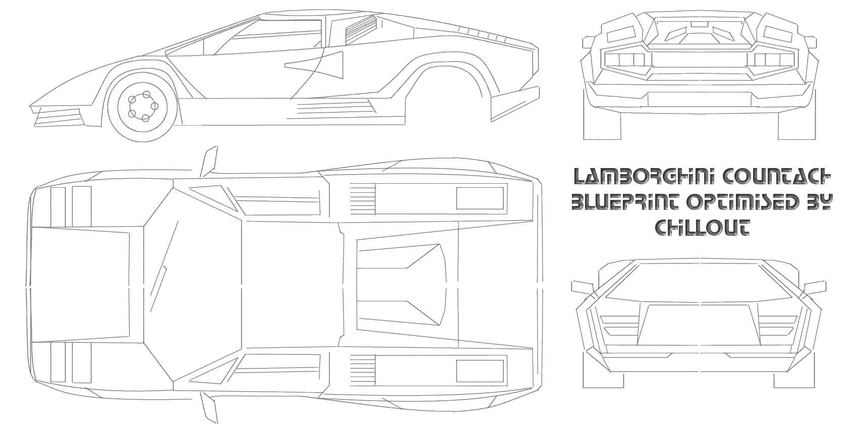 Lamborghini Countach 2021 Blueprint