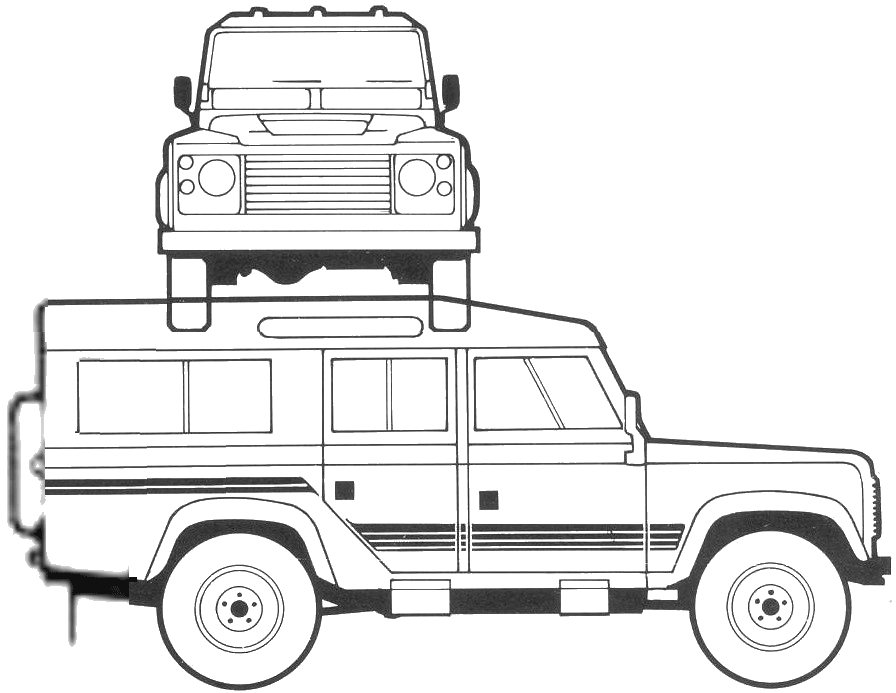 1994 Land Rover Defender 110 SUV v2 blueprints free - Outlines
