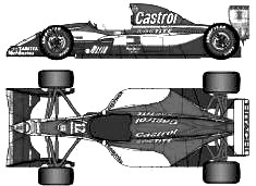 1993 Lotus 107B F1 GP Formula blueprints free - Outlines