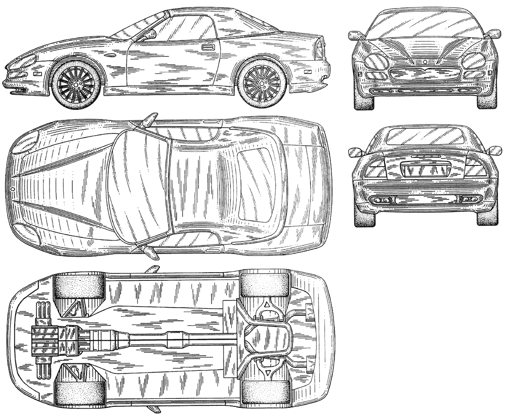 Maserati 3200 GT blueprints