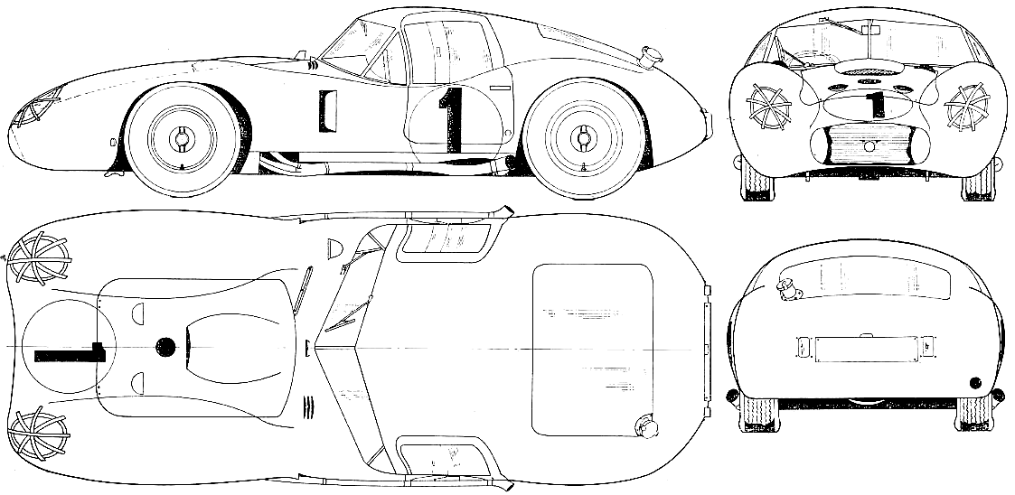 Maserati 450S Le Mans blueprints