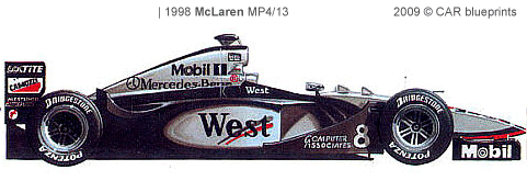 1998 Mclaren Mp4 13 F1 Formula Blueprints Free Outlines