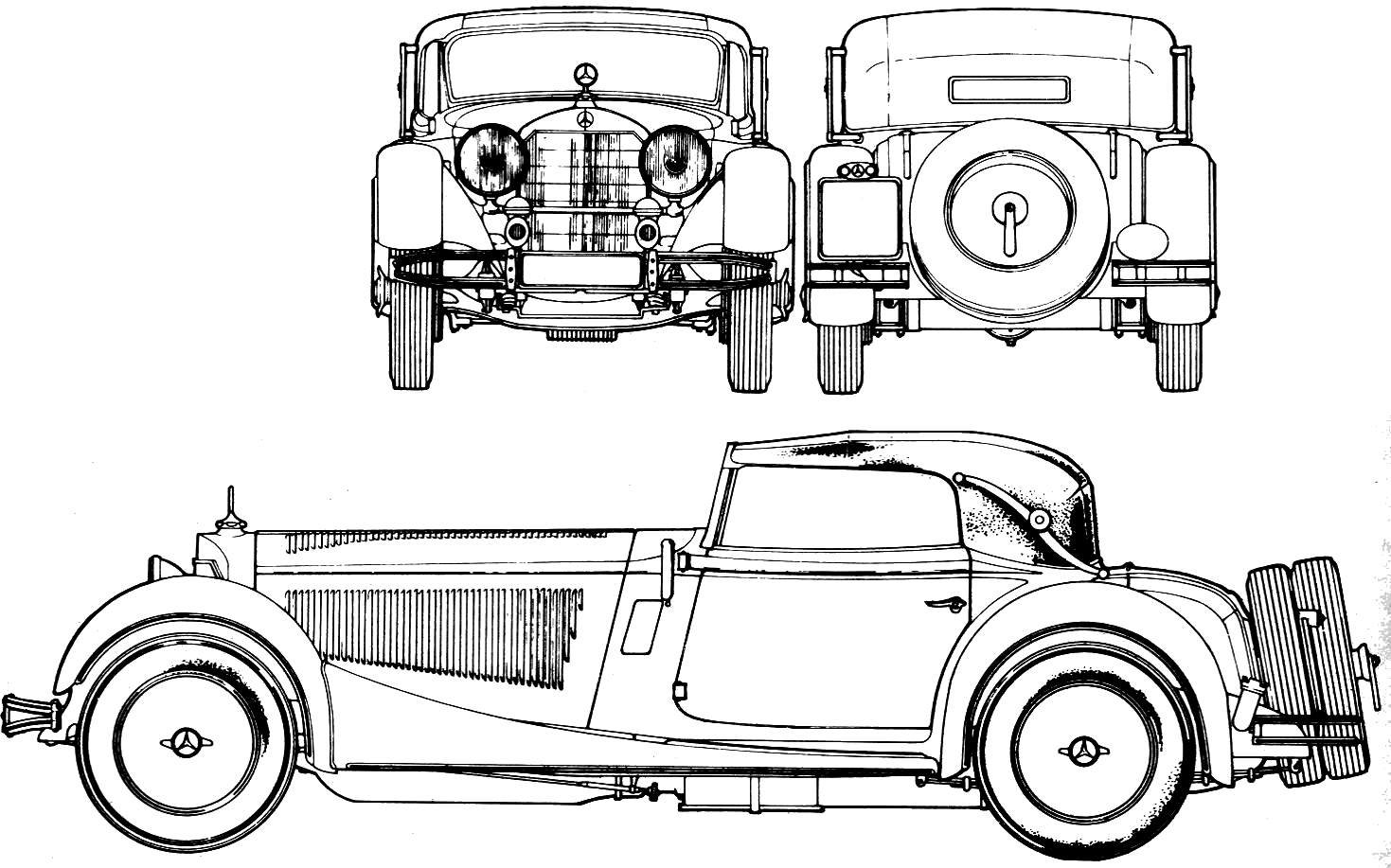 Чертежи старинных автомобилей