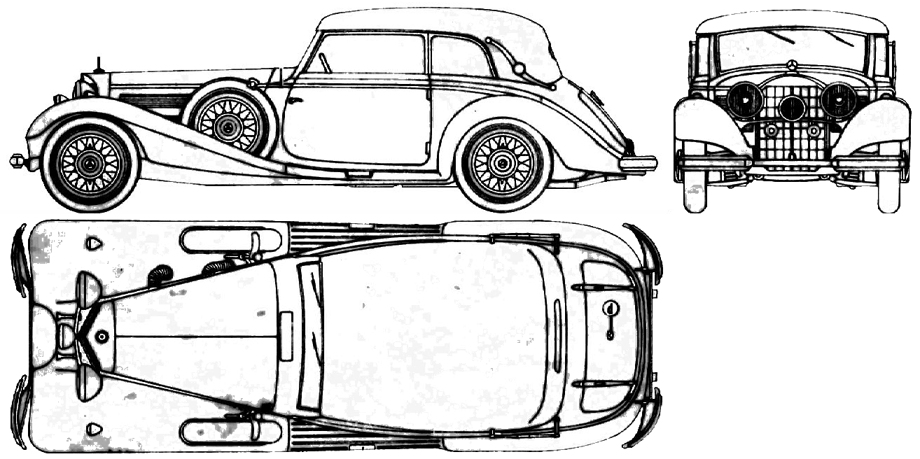 План машины. Mercedes Benz 540k чертежи. Мерседес Бенц 770 к чертёж. Чертежи Мерседес 540к. Mercedes Benz Typ 500 k 