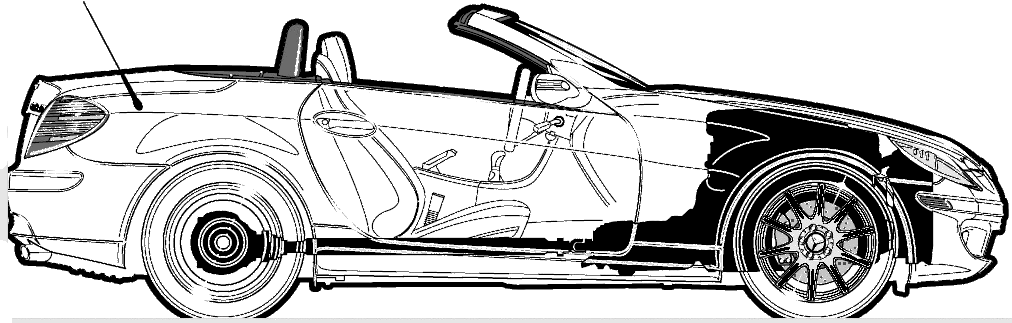Mercedes SLK AMG 2005 W171 Konstruktionszeichnung/ Blueprint. 