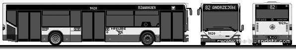 1997 Mercedes-Benz Citaro Bus blueprints free - Outlines