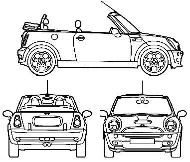 Mini Cooper S Convertible blueprints