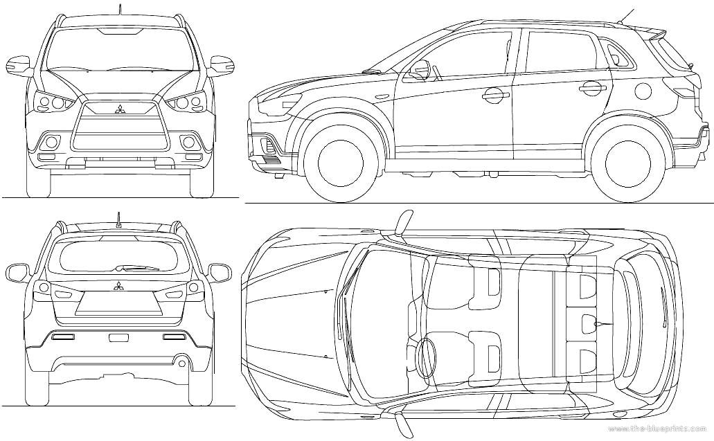 2010 Mitsubishi ASX SUV blueprints free - Outlines