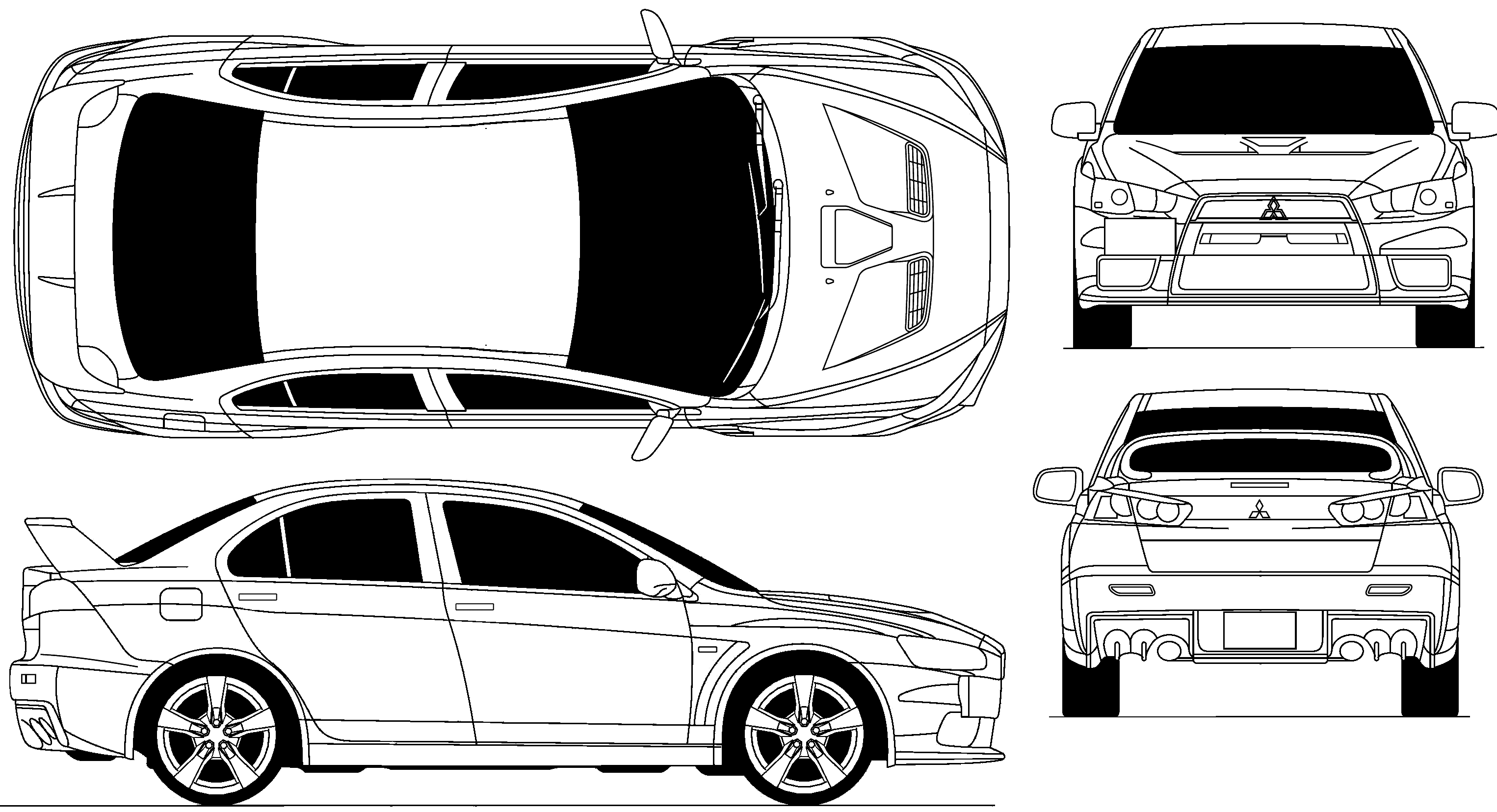 Mitsubishi Lancer чертеж