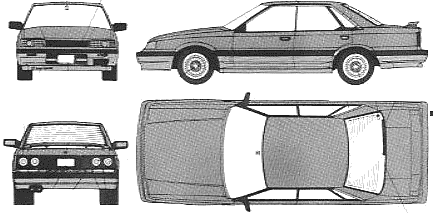 1991 Nissan Skyline R31 Gts 4 Door Hardtop Sedan Blueprints Free Outlines