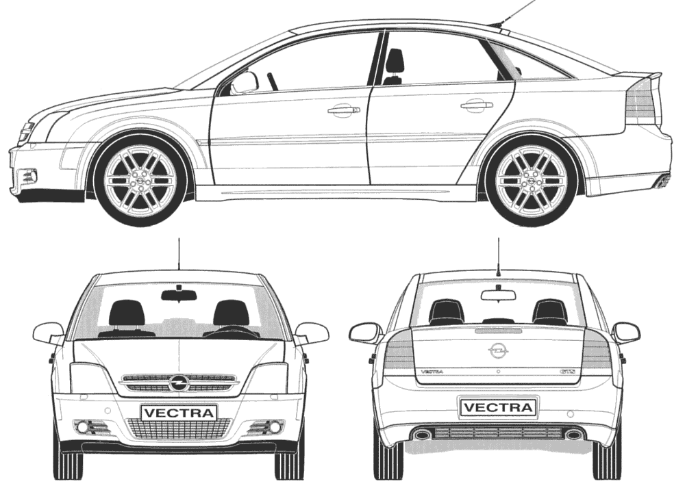 Opel Vectra C vector drawing