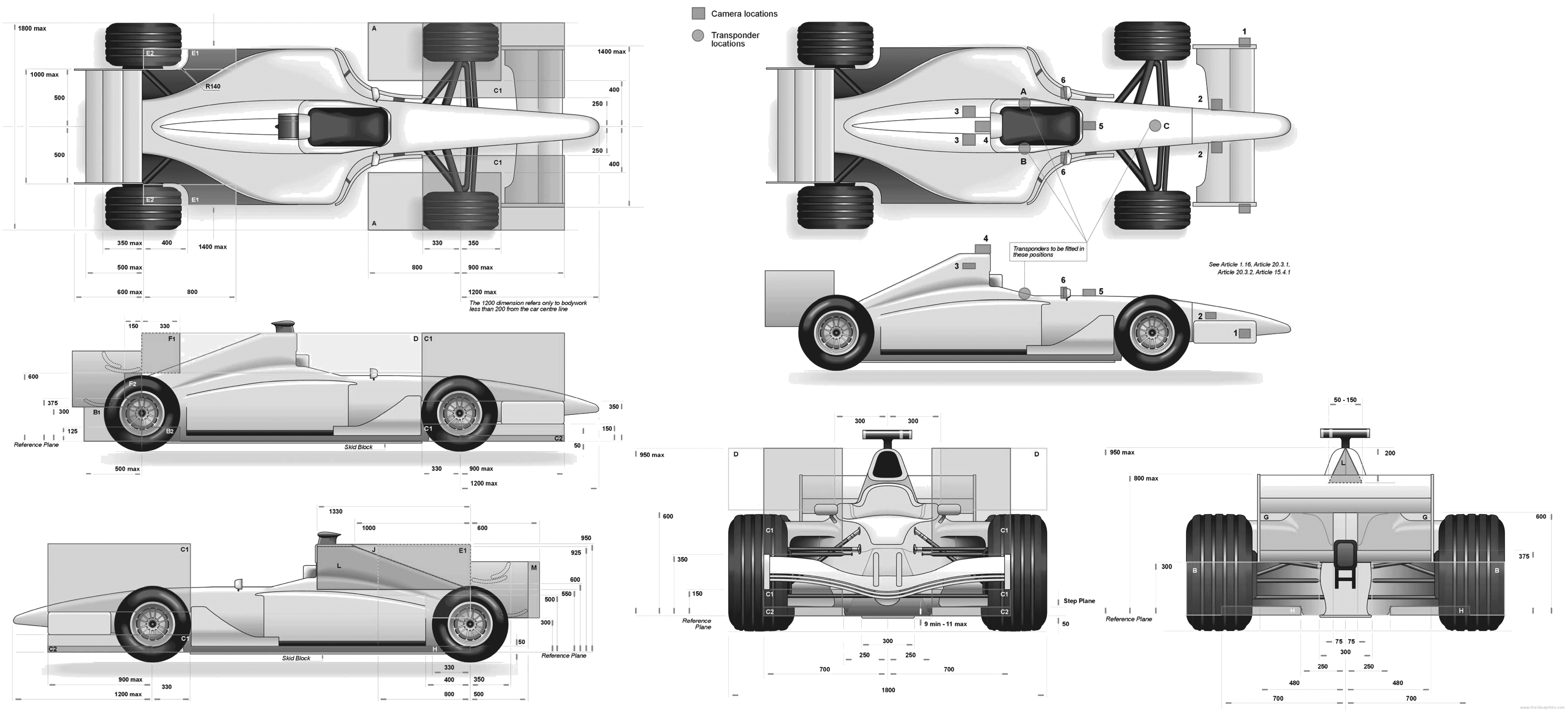 Other F-1 Regulation Drawings templates views. car blueprints. 