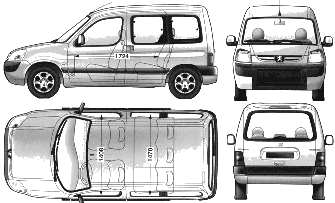 2004 Peugeot Partner Minivan blueprints 