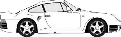 1987 Porsche 959 Coupe blueprints free - Outlines