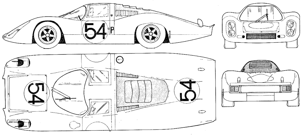 1967 Porsche 907 Langheck Coupe Blueprints Free Outlines 1967 Porsche 907 Langheck Coupe Blueprints Free Outlines