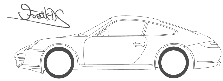 2008 Porsche 911 (997/2) Carrera Coupe v3 blueprints free - Outlines