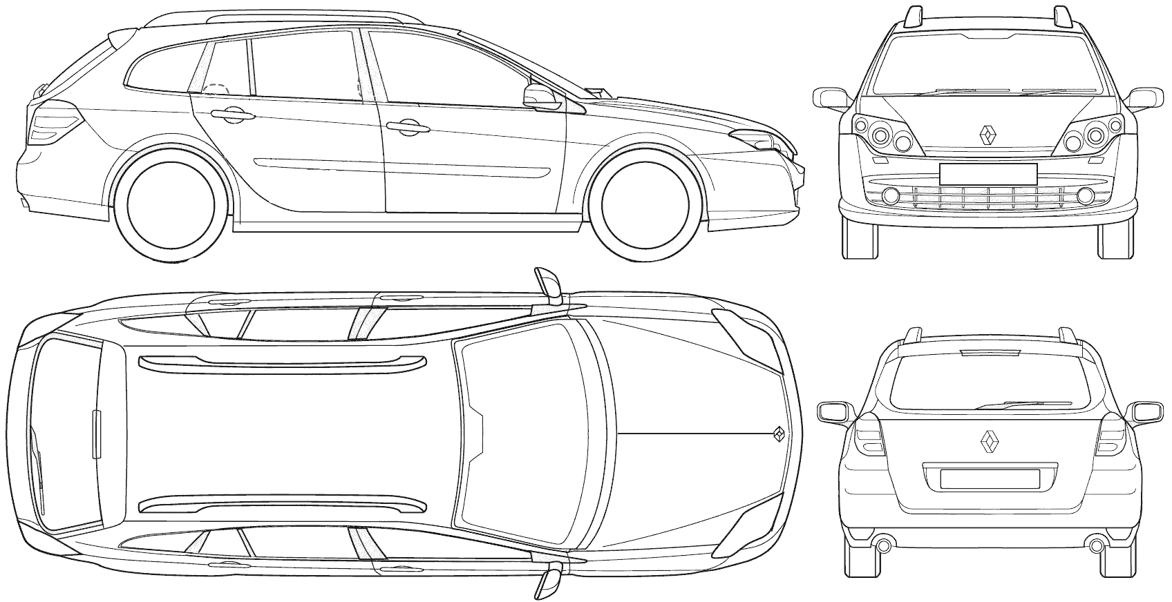 Renault Megane 2014 чертеж
