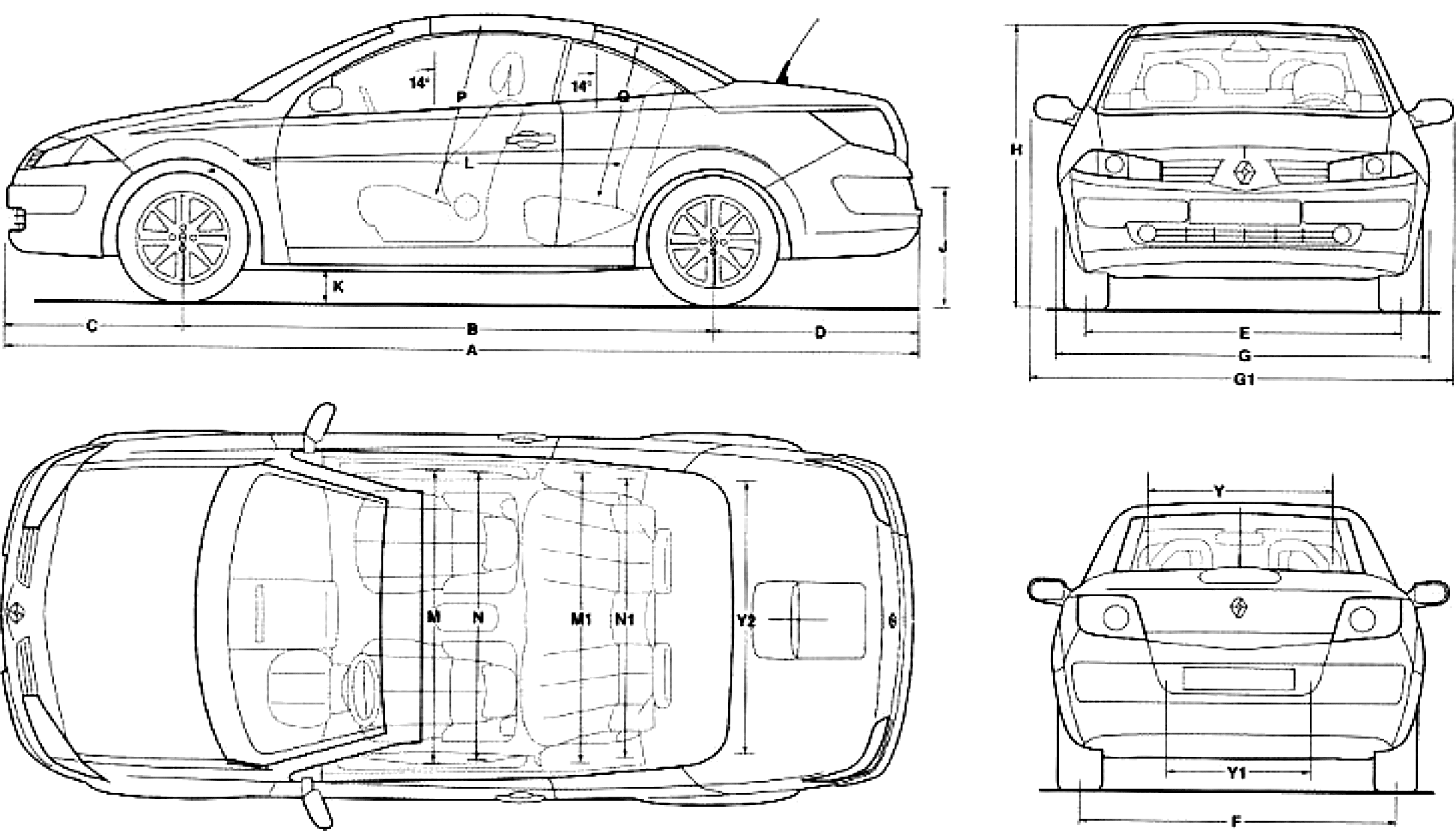 2016 Renault Megane car blueprint