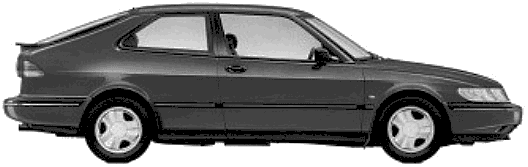 Saab 9-3 3-door blueprints