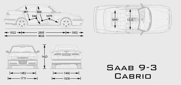 Saab 9-3 blueprints