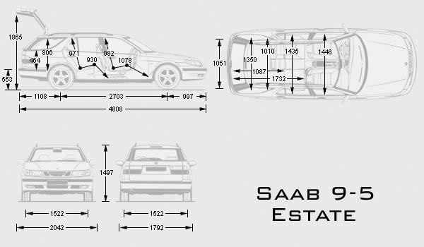 Saab 9-5 Estate blueprints