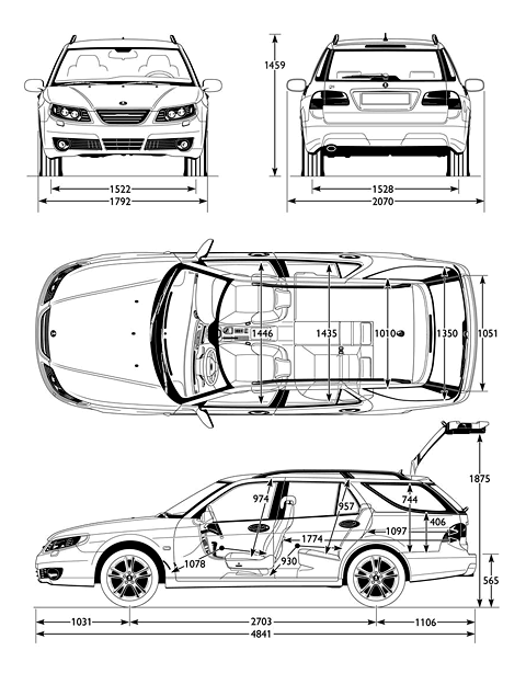 Saab 9-5 Sport blueprints