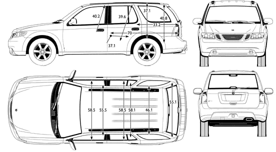Saab 9-7X blueprints
