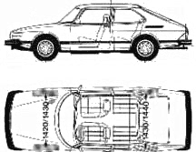 Saab 900 3-door blueprints