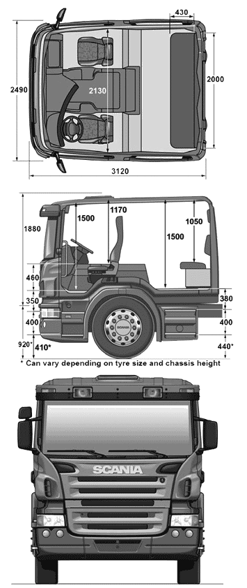 Scania 300-500 Series CP28-31 Crew Cab blueprints
