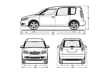 2006 Skoda Roomster car blueprint