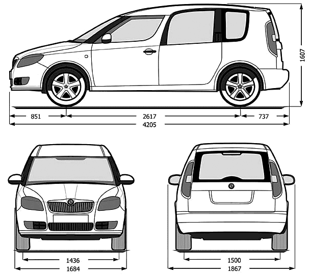 2006 Skoda Roomster car blueprint