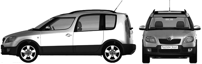 Skoda Roomster 2010-2015 Dimensions Side View