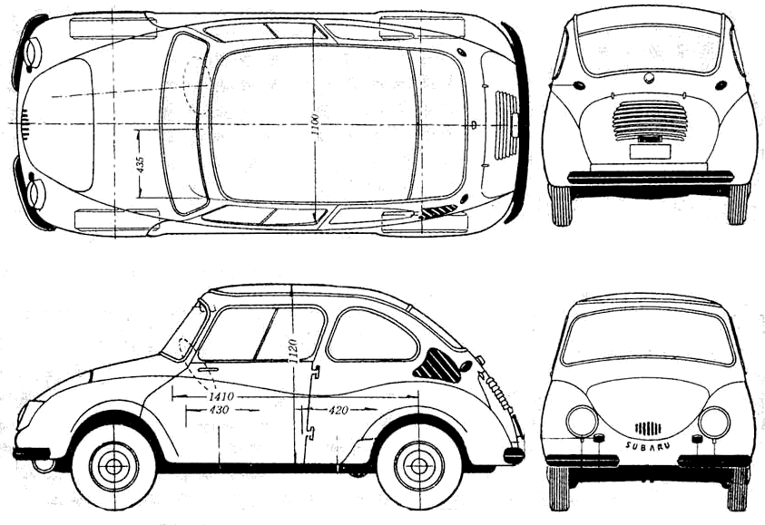 Subaru 360 Deluxe K111 blueprints