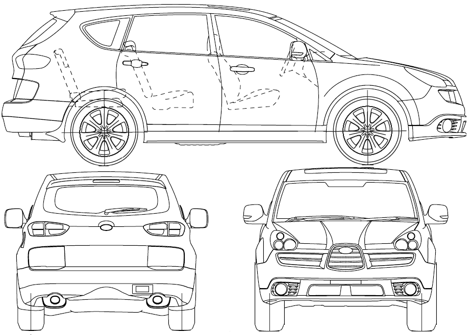 Subaru B9 Tribeca blueprints