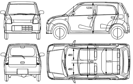 Daihatsu Gran Move - 2D drawing (blueprints) - 25742 - Model COPY - English