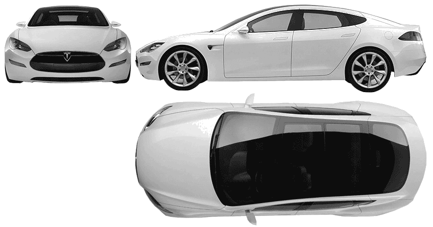 Tesla Model S blueprints