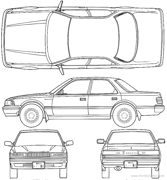 Чертеж toyota. Toyota Mark 2 Blueprint. Toyota Cresta 100 чертеж. Toyota Cresta 100 Blueprints. Toyota Cresta x70 чертеж.