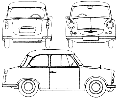Trabant P500 blueprints