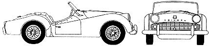 Triumph TR 3A 1957 Konstruktionszeichnung Blueprint 