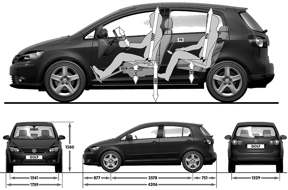2009 Volkswagen Golf Plus Wagon blueprints -