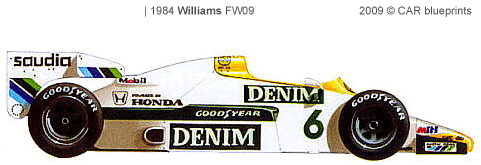 1984 Williams Fw09 F1 Formula Blueprints Free Outlines