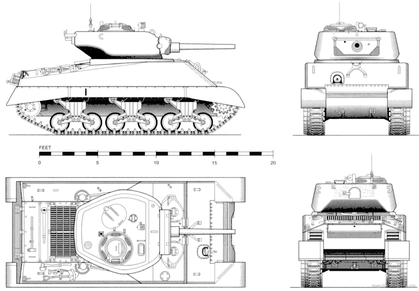 M4A3E2 Sherman Blueprints Free Outlines M4A3E2 Sherman Blueprints Free Outlines