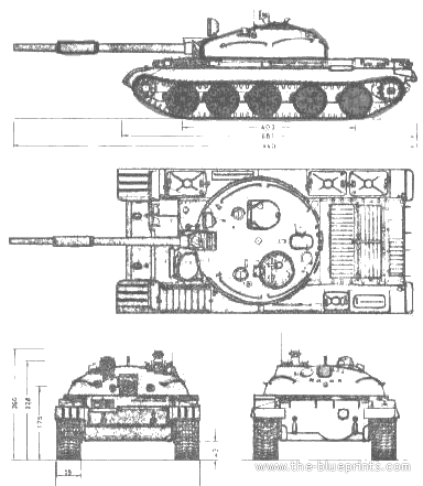 T-62 blueprints free - Outlines