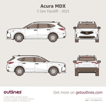 2025 Acura MDX 3 Gen Facelift SUV blueprint