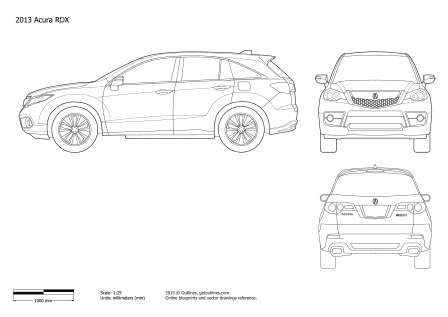 2013 Acura RDX SUV blueprints and drawings